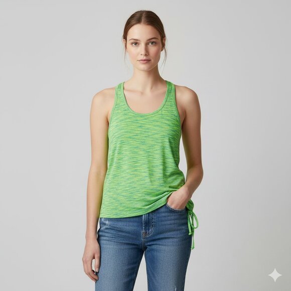 Joe Fresh Women's Tank Top Space dye activewear gym Sleeveless Green - Picture 1 of 6